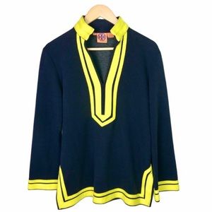 Tory Burch Tunic Navy Blue Classic Top Small
